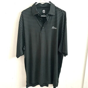 FootJoy  Stripe Golf Short sleeves Black Stretch Polo Shirt L
